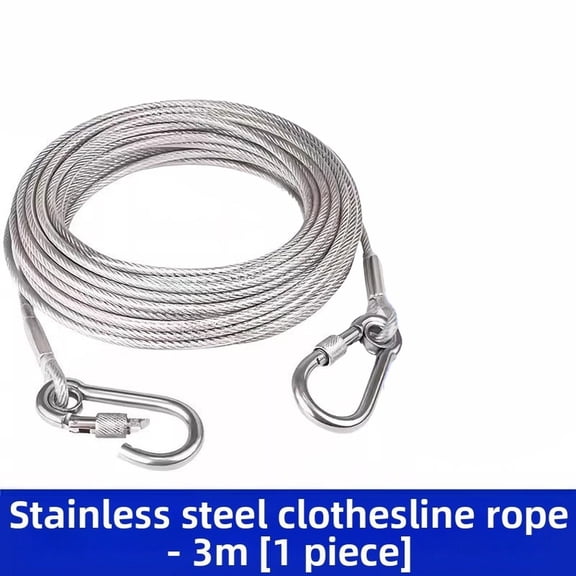 Wofarmy Stainless Steel Wire Rope Double-Headed Dog Tie Out Cable Leash Versatile Safety Rope System for Stage Lighting&Outdoor 2M-10M B