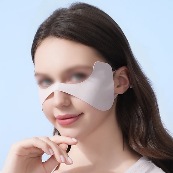 Wofarmy Summer Ice Silk Sunscreen Face Mask Sunscreen Eye Patches Sun-Protection for Outdoor Golf Anti Uv Eye-Protection Shield Pink