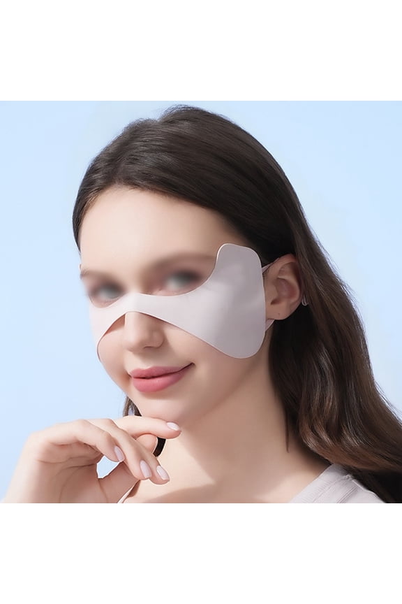 Summer Ice Silk Sunscreen Face Mask Sunscreen Eye Patches Sun-Protection for Outdoor Golf Anti Uv Eye-Protection Shield Pink