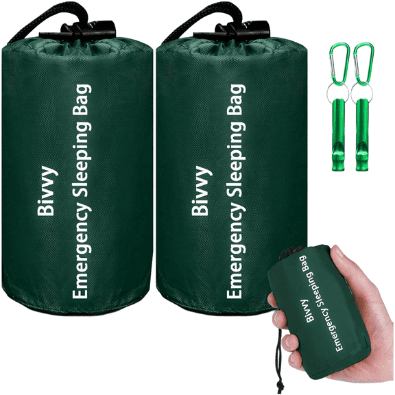 Wofarmy Survival Sleeping Bag Bivvy Portable Waterproof Windproof Lightweight Compact Set 2