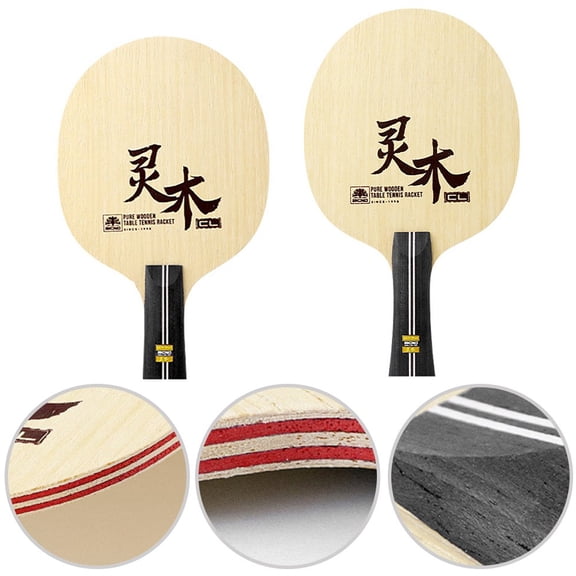 Wofarmy Table Tennis Racket 240/255X150Mm Short/Long Handle Seven-Layer Pure Wooden Base Plate for Ping-Pong Paddle Replace Accessory Short Handle