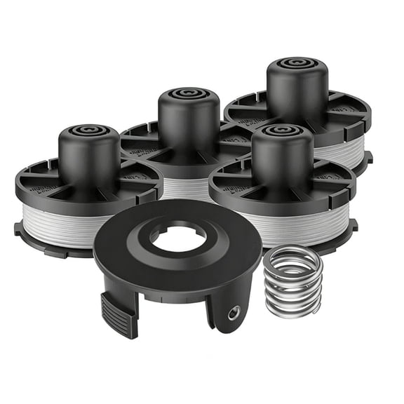Wofarmy Tap and Go Compatible Replacement Thread Spool Set with 4 Spools One Cover and Spring for Makita195858 1 196146 9