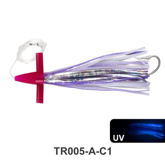 Wofarmy Trolling Teaser Large Squid Bait 7-9Inch, Stainless Hook, Tuna/Mackerel C1 180mm/7Inch
