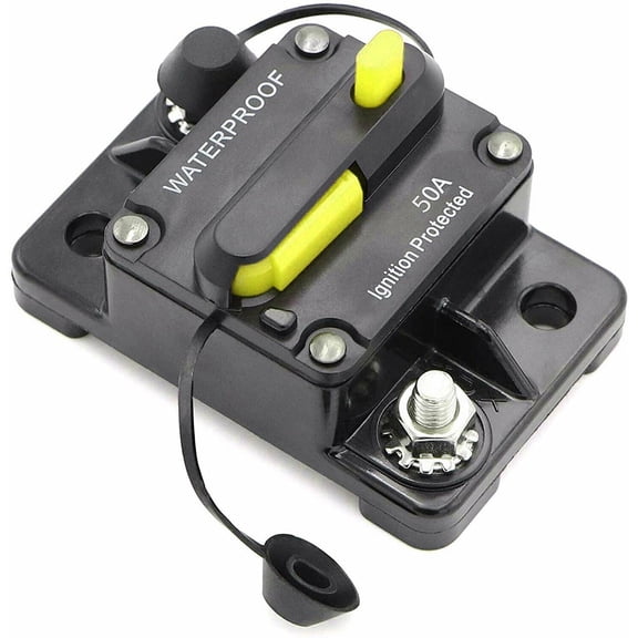 Wofarmy Waterproof Circuit Breaker 12V-48V Dc 30-300 Amp Auxiliary Dc Electrical 50A
