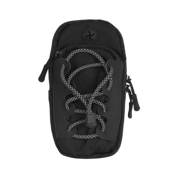 Wofarmy Waterproof Running Arm Bag with Reflective Strip Adjustable Nylon Sports Phone Holder for Hiking Fitness Travel Black
