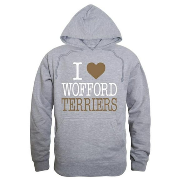 Wofford College I Love Hoodie, Heather Grey - Extra Large