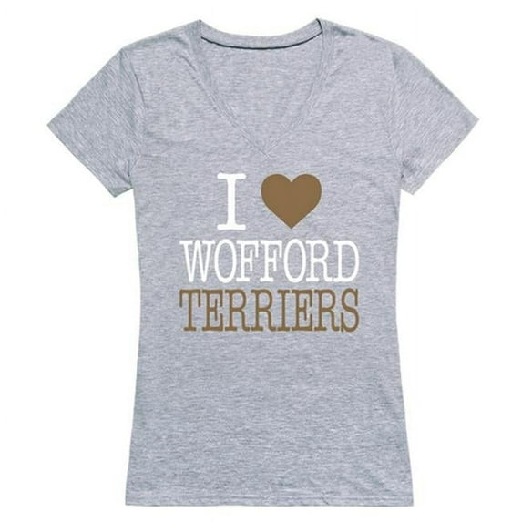 Wofford College I Love T-Shirt for Women, Heather Grey - Extra Large
