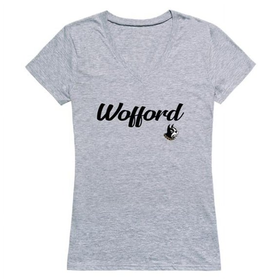 Wofford College Terriers Women Script T-Shirt, Heather Grey - Extra Large