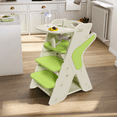 thumbnail image 1 of Wohh 3 in 1 Multi Functional Growing Up Dining Chair for Eating, Convertible Baby High Chair Toddler Learning Tower & Step Stool, Adjustable Height with 5-Point Harness, Removable Tray(Green), 1 of 11