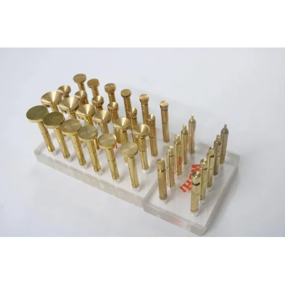 Wohi Innovations 34-Piece Brass DOP Stick Set for Gemstone Faceting | 6mm x 50mm Lapidary Tools for Pavilion & Crown Cutting