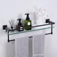 thumbnail image 1 of Woindo Bathroom Glass Shelf with Full-coverage Railing, Floating Tempered Glass Bathroom Wall Shelf Rectangle 24 Inch Over The Toilet Storage Cabinet, Towels, Gaming Floating Shelves, 1 of 8