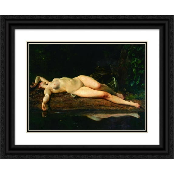 Wojciech Gerson 14x11 Black Ornate Wood Framed Double Matted Museum Art Print Titled: Resting (1895)