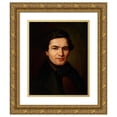 thumbnail image 1 of Wojciech Korneli Stattler 12x14 Gold Ornate Wood Frame and Double Matted Museum Art Print Titled - Portrait of a Man (1840), 1 of 4