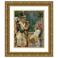 thumbnail image 1 of Wojciech Kossak 20x24 Gold Ornate Framed and Double Matted Museum Art Print Titled - A Soldier and a Girl - in Front of the Belvedere (1912), 1 of 4