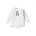 thumbnail image 1 of Wojeull Autumn Clothing Baby Clothes Bag Fart Long Sleeved Letters Little Sis Baby Jumpsuits, 1 of 1