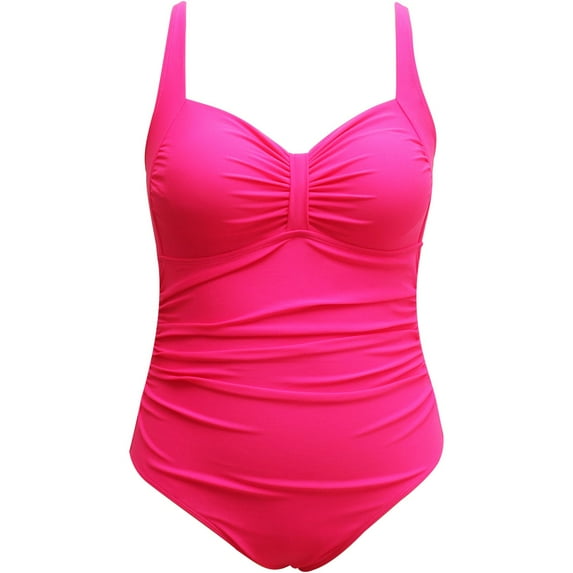 Wojeull Conservative Plus Size Women's Swimsuit Solid Color Hot Spring Right Angle Style Swimwear