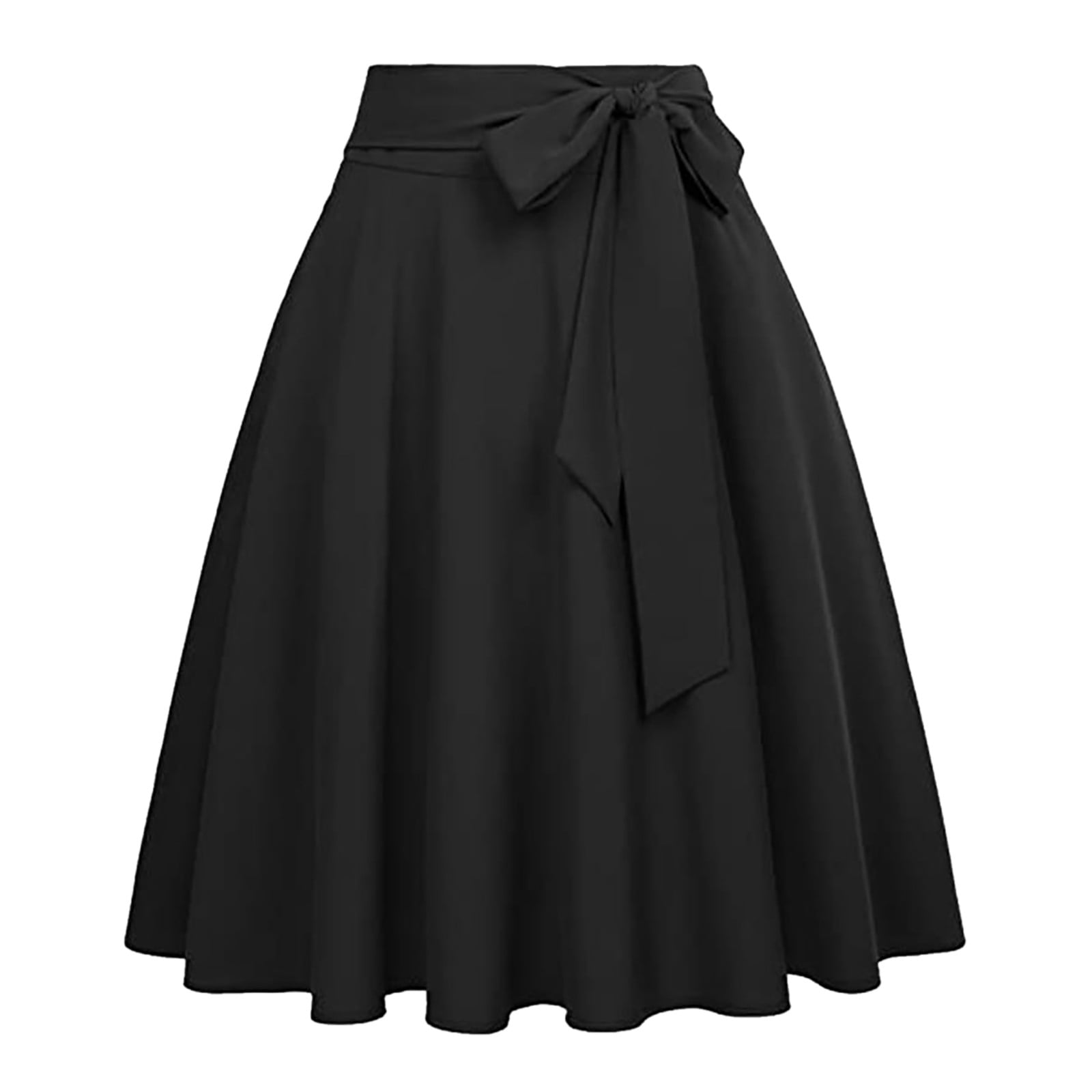 Women's A-Line Midi Skirt High Waist Flared Below The Knee