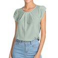 thumbnail image 1 of Wojeull Women's Casual Solid Color Button Short Sleeve Top, 1 of 1