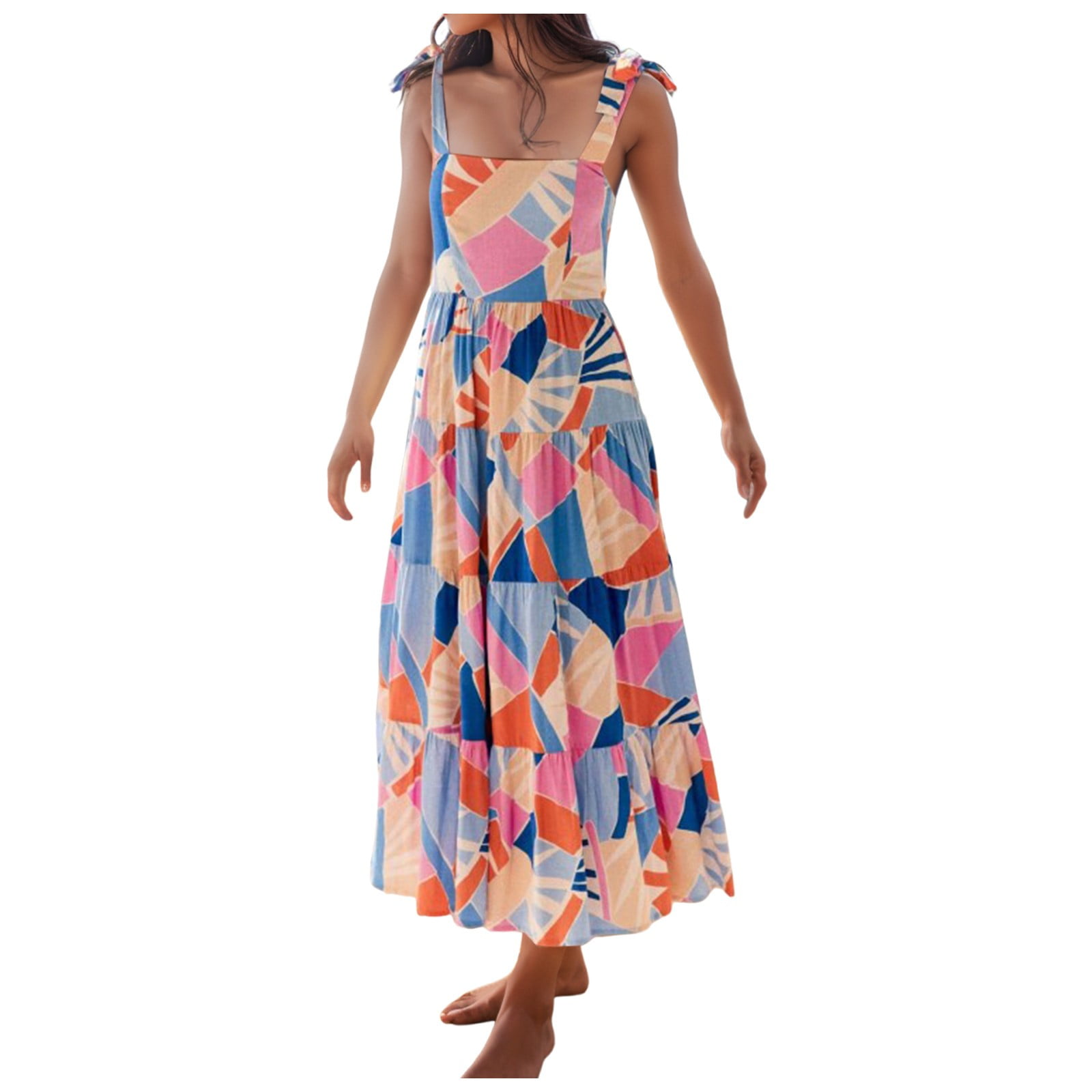 Square Neck Dress For Women Boho Summer Maxi Dress For Women