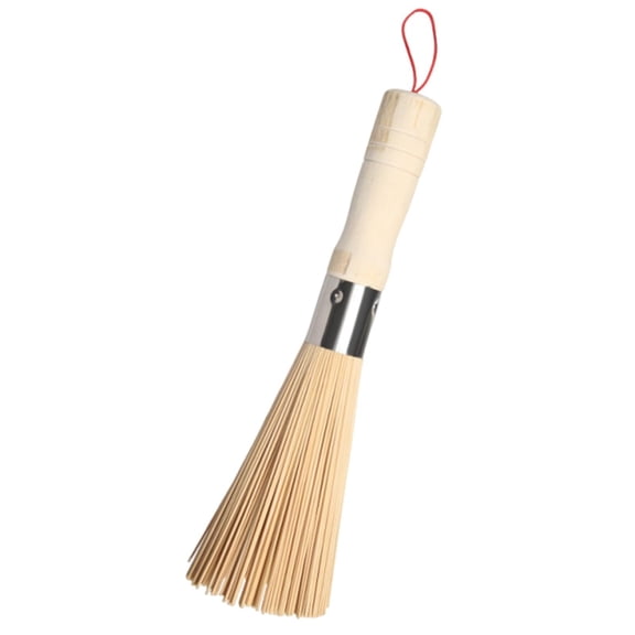 Wok Cleaning Brush Cup Brush | Wooden Wok Scrub Brush With Hanging Loop Non Scratch Laundry Wash Programs For Care Home Or Commercial Use Kitchen Dish Sponge with Handle for Tub Elbow Grease Paste