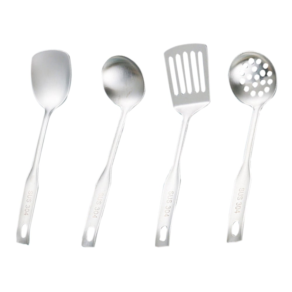 Wok Spatula and Ladle, Skimmer Spoon, Slotted Spatula 304 Stainless
