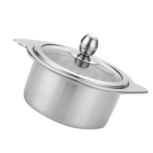 Wok Stainless Steel Hot Pot Silver Hot Pot Cooking Pots with Lid Hot