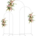 thumbnail image 1 of Wokceer Wedding Arch Backdrop Stand 7.2FT, 6.6FT, 6FT Set of 3 White Metal Wedding Arch Stand for Wedding Ceremony Baby Shower Birthday Party Garden Floral Balloon Arch Decoration, 1 of 6