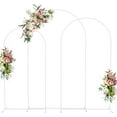 thumbnail image 1 of Wokceer Wedding Arch Backdrop Stand 7.2FT, 6.6FT, 6FT Set of 3 White Metal Wedding Arch Stand for Wedding Ceremony Baby Shower Birthday Party Garden Floral Balloon Arch Decoration, 1 of 6