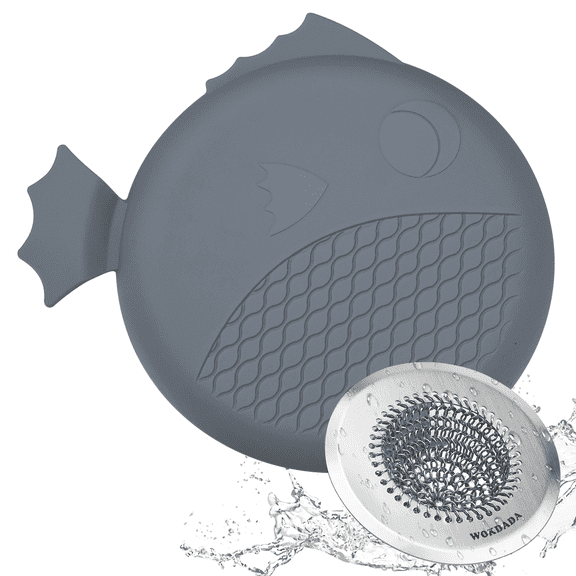 Wokdada Kitchen Sink Strainer and Stopper, 304 Stainless Steel Anti-Rust Drain Protector, Flexible Mesh Food Catcher for Garbage Disposal