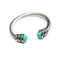 thumbnail image 1 of Woke Creations Womens Turquoise Fashion Jewelry Bangle Bracelet Silver in Gift Box, 1 of 5
