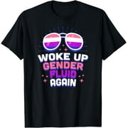 Woke Up Genderfluid Again Nonbinary Pride Parade Aesthetic T-Shirt