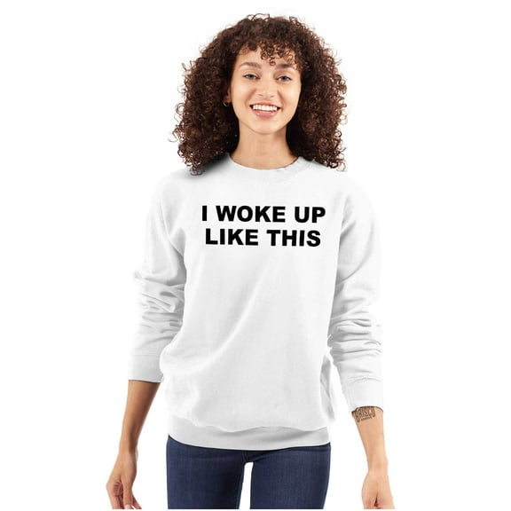 Woke Up Like This Confident Gym Women Plus Size Crewneck Sweatshirt Brisco Brands 2X