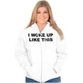 thumbnail image 1 of Woke Up Like This Confident Gym Womens Plus Size Graphic Zipper Hoodie Brisco Brands 2X, 1 of 5