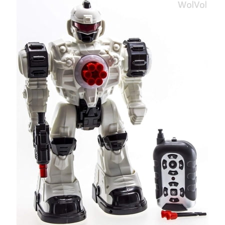 WolVol 10 Channel Remote Control Robot Police Toy With Flashing Lights and Sounds