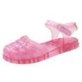 thumbnail image 1 of Wolcakyue Toddler Sandles Girls Jelly Sandals Rubber Sole Closed Toe Princess Flat Flower Summer Shoes,Red 1, 1 of 6