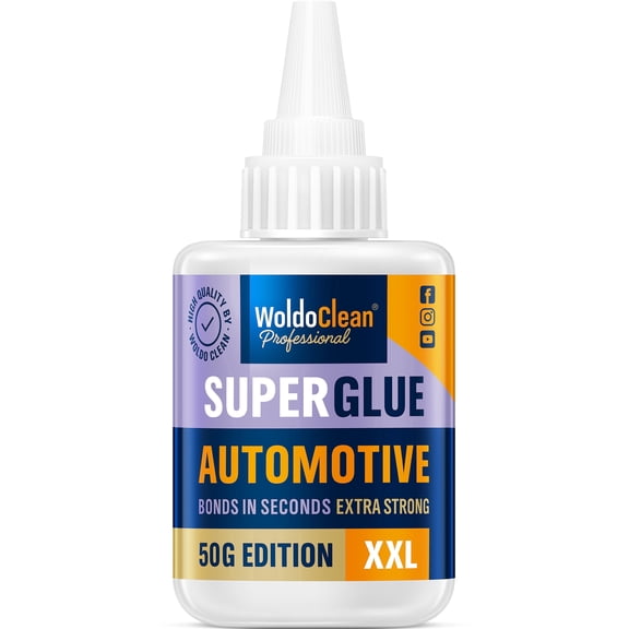 WoldoClean Metal Super Glue 50g Extra Strong Adhesive - Heavy Duty Waterproof Bond for Stainless Steel, Aluminum, Iron, Copper, Heat Resistant