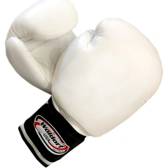 Woldorf Boxing Bag Gloves in Vinyl 10oz White Sparring, Grappling Gloves, Kickboxing, Fighting Gloves, Muay Thai Training Gloves, Heavy Bag Punching Gloves