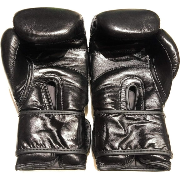 Woldorf Boxing Gloves in Top Grade Leather Black 14oz Sparring, Grappling, Kickboxing, Fighting Gloves, Muay Thai Training Gloves, Heavy Bag Gloves for Speed Punching