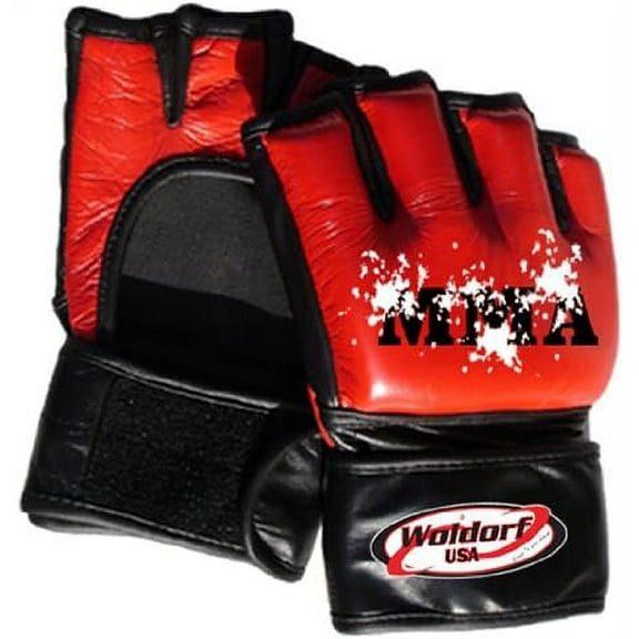 Woldorf Mixed Martial Arts Gloves Open Palm Red Size S Grappling, Kickboxing, Fighting Gloves, Muay Thai Training Gloves, Heavy Bag Gloves for Speed Punching