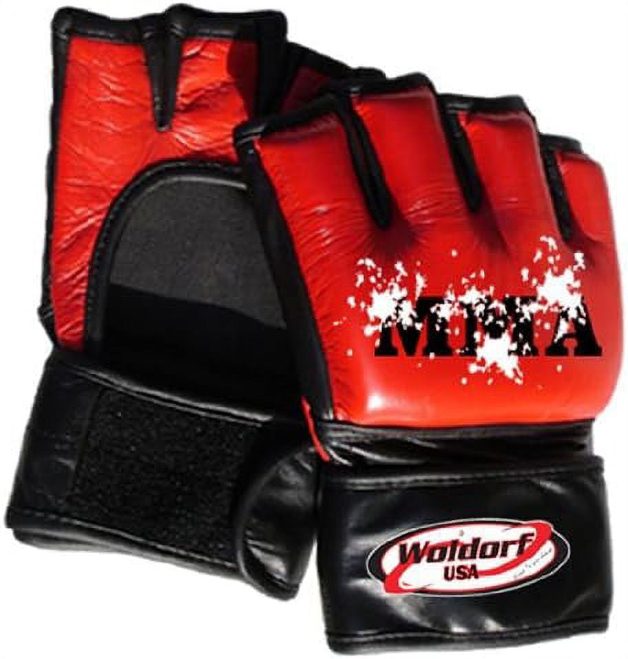 Woldorf Mixed Martial Arts Gloves Open Palm Red Size XS Sparring, Grappling, Kickboxing, Fighting Gloves, Muay Thai Training Gloves, Heavy Bag Gloves for Speed Punching