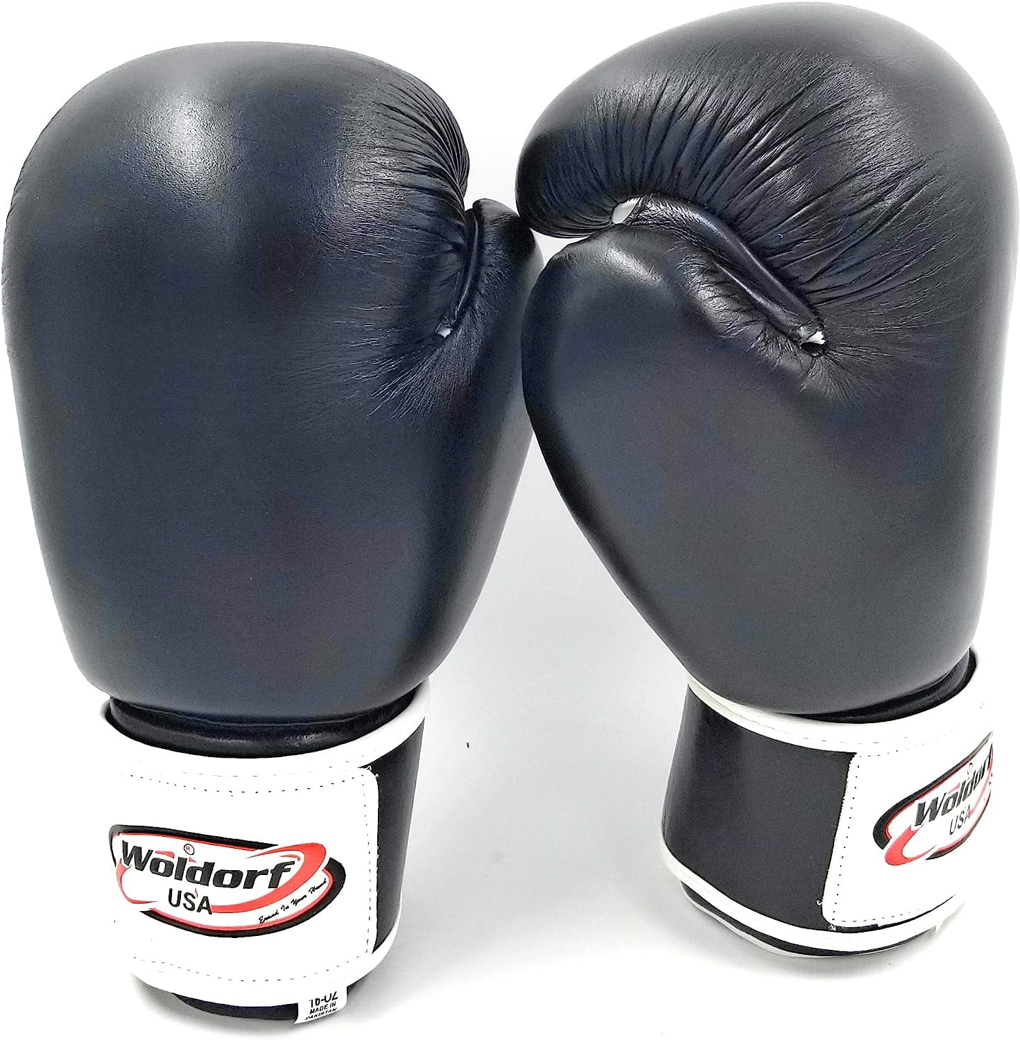 Woldorf Pro Aerobic Style Boxing Gloves in Black 16oz Sparring, Grappling, Kickboxing, Fighting Gloves, Muay Thai Training Gloves, Heavy Bag Punching Gloves