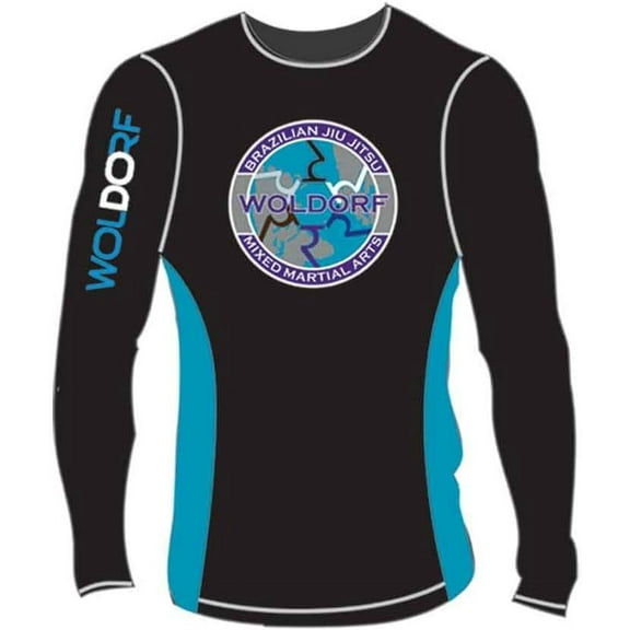 Woldorf Rash Guards in Sublimation with Blue Sleeve