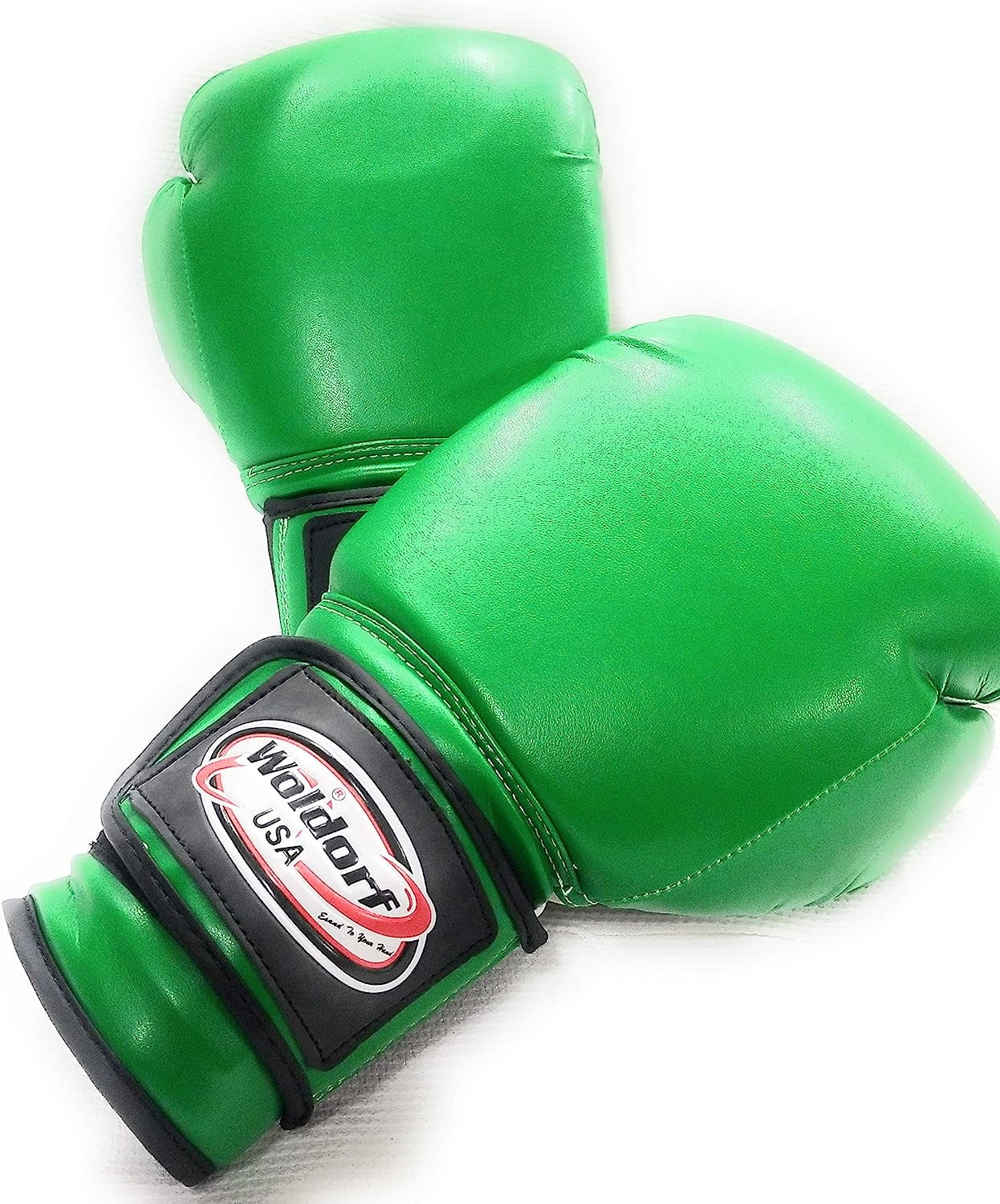 Woldorf USA Boxing Bag Gloves in Vinyl 14oz Green Sparring, Grappling, Kickboxing, Fighting Gloves, Muay Thai Training Gloves, Heavy Bag Speed Punching Gloves.