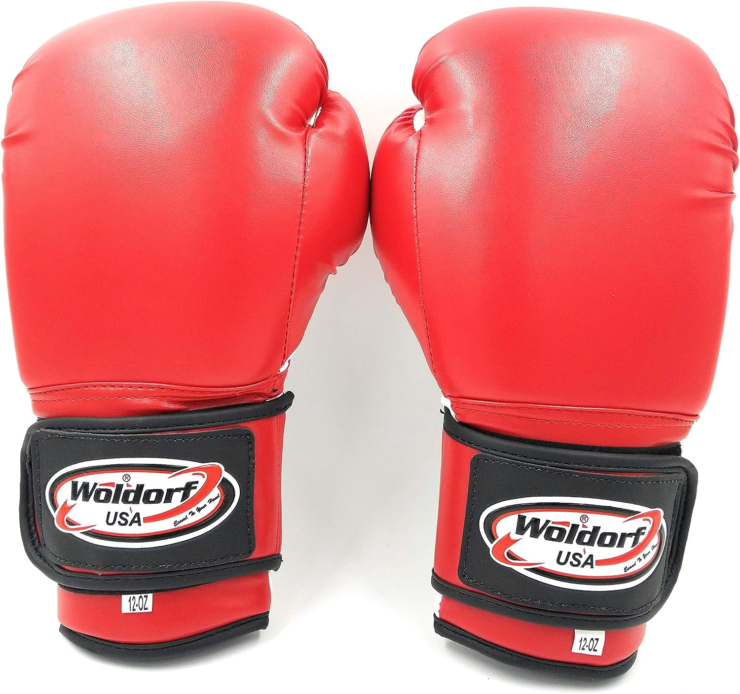 Woldorf USA Boxing Bag Gloves in Vinyl 4oz RED, Sparring, Grappling, Kickboxing, Fighting Gloves, Muay Thai Training Gloves, Heavy Bag, Gloves for Speed Punching