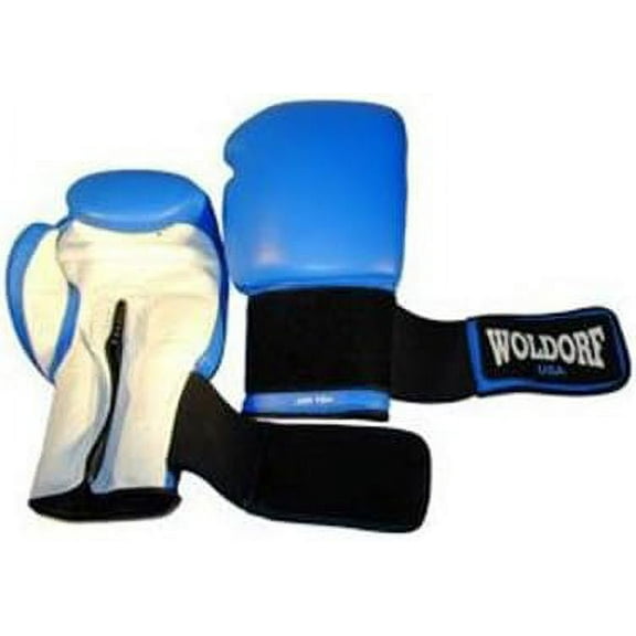 Woldorf USA Boxing Gloves in Leather Blue 10oz Sparring, Grappling, Kickboxing, Fighting Gloves, Muay Thai Training Gloves, Heavy Bag Speed Punching Gloves