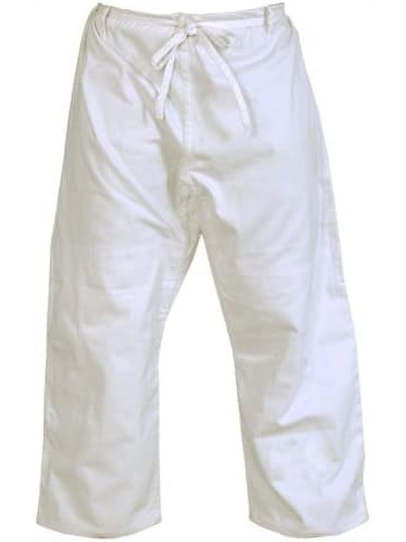 Brazilian Jiu Jitsu BJJ Pants White Cotton Twill Size 3-A1 Fighting Pants, Training Pants, Pre-Shrunk, Ultra Light Weight Fabric, Soft Fabric Pants