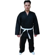 Woldorf USA Brazilian Jiu Jitsu Single Weave Kimono Black, No Logo Size 1, Training, Fighting Uniforms, Light Weight Uniforms Soft Fabric