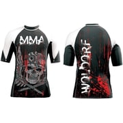 Woldorf USA New Rashguard with Sumblimation Size XS Sparring Rash Guards, Sports Wear, Grappling, Kickboxing Rash Guards, Fighting, Muay Thai Training Rash Guards Black