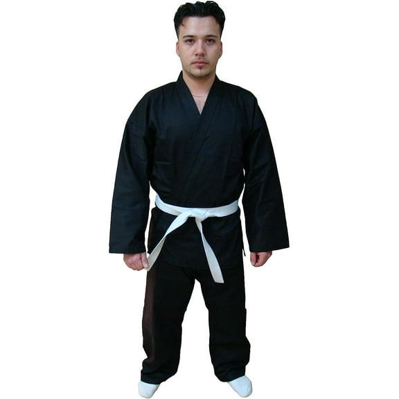 Woldorf USA Single Weave Jiu Jitsu Kimono, Black No Logo, Size 5, Martial Arts, Training Uniforms, Pre-Shrunk, Ultra Light Weight Uniforms Soft Fabric