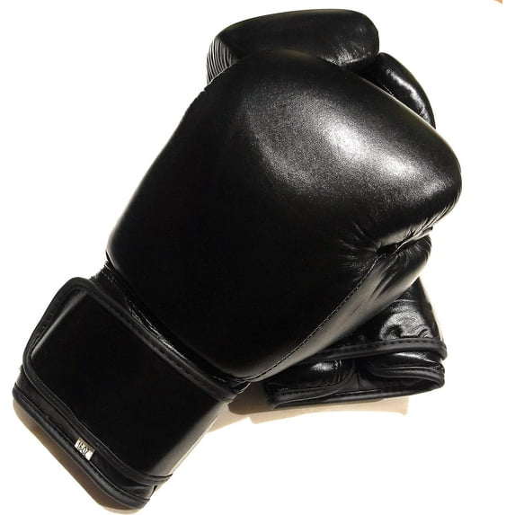 Woldorf USA Top Grade Leather Boxing Gloves for Men and Women - Muay Thai Training Kickboxing Fighting Multi Layer Foam Sparring Gloves - Safety Strap Boxing Gloves with Black Palm 20oz, 22oz, 24oz